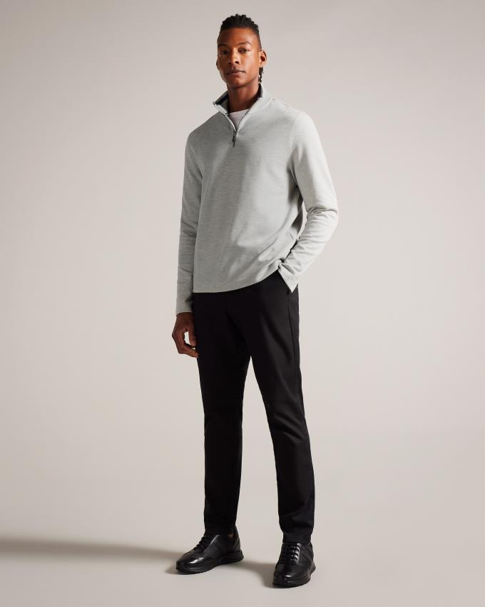 Pull Ted Baker Half Zip Funnel Neck Grise Clair Homme | JAX-81318558